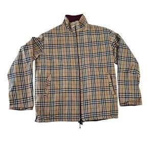 Vintage Womens Burberrys Reversible Burgundy Jacket Size XL